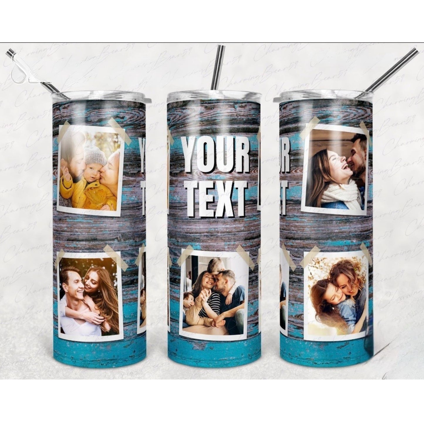 Grey & Blue with 5 pictures & Name