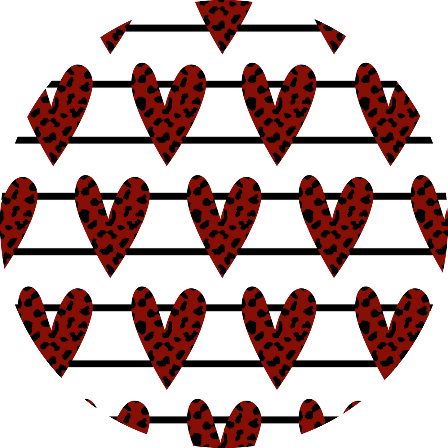 Red Heart with Lines Coaster