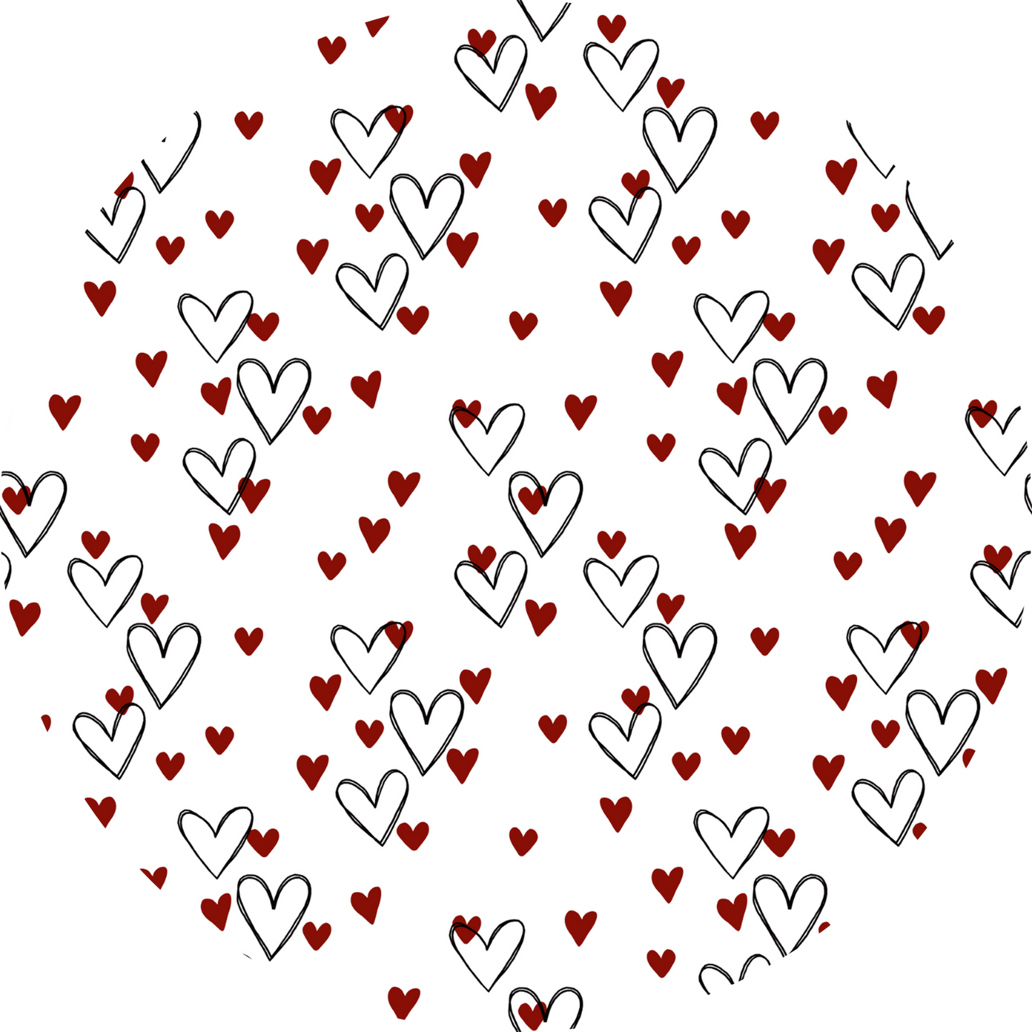 Red Hearts and Heart Outline Coaster