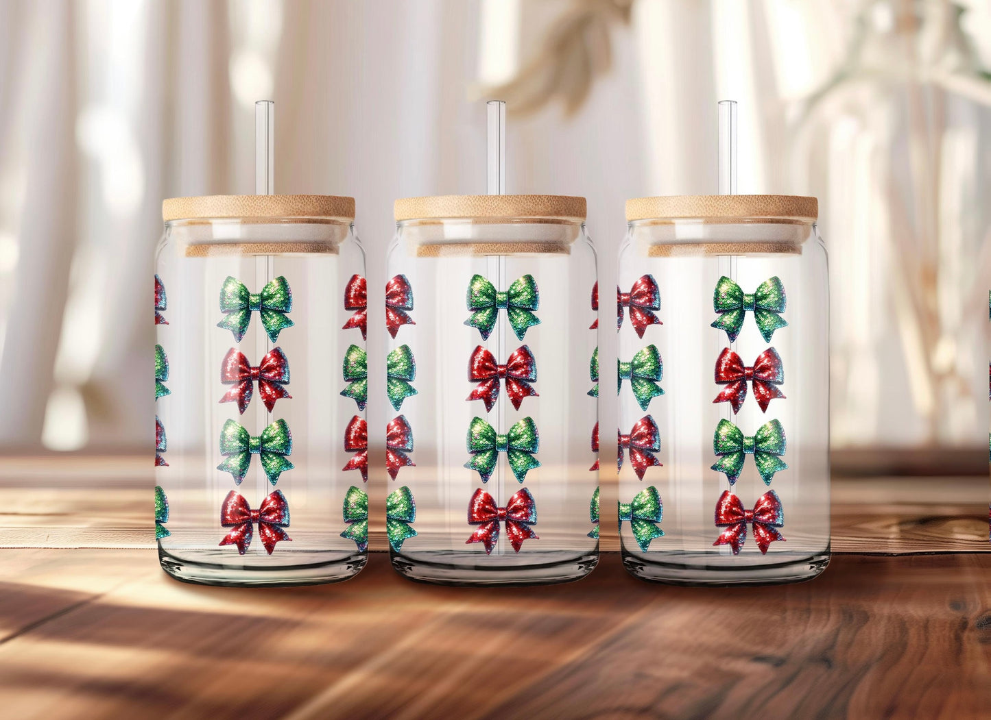 Festive Bow Libbey Glass Can