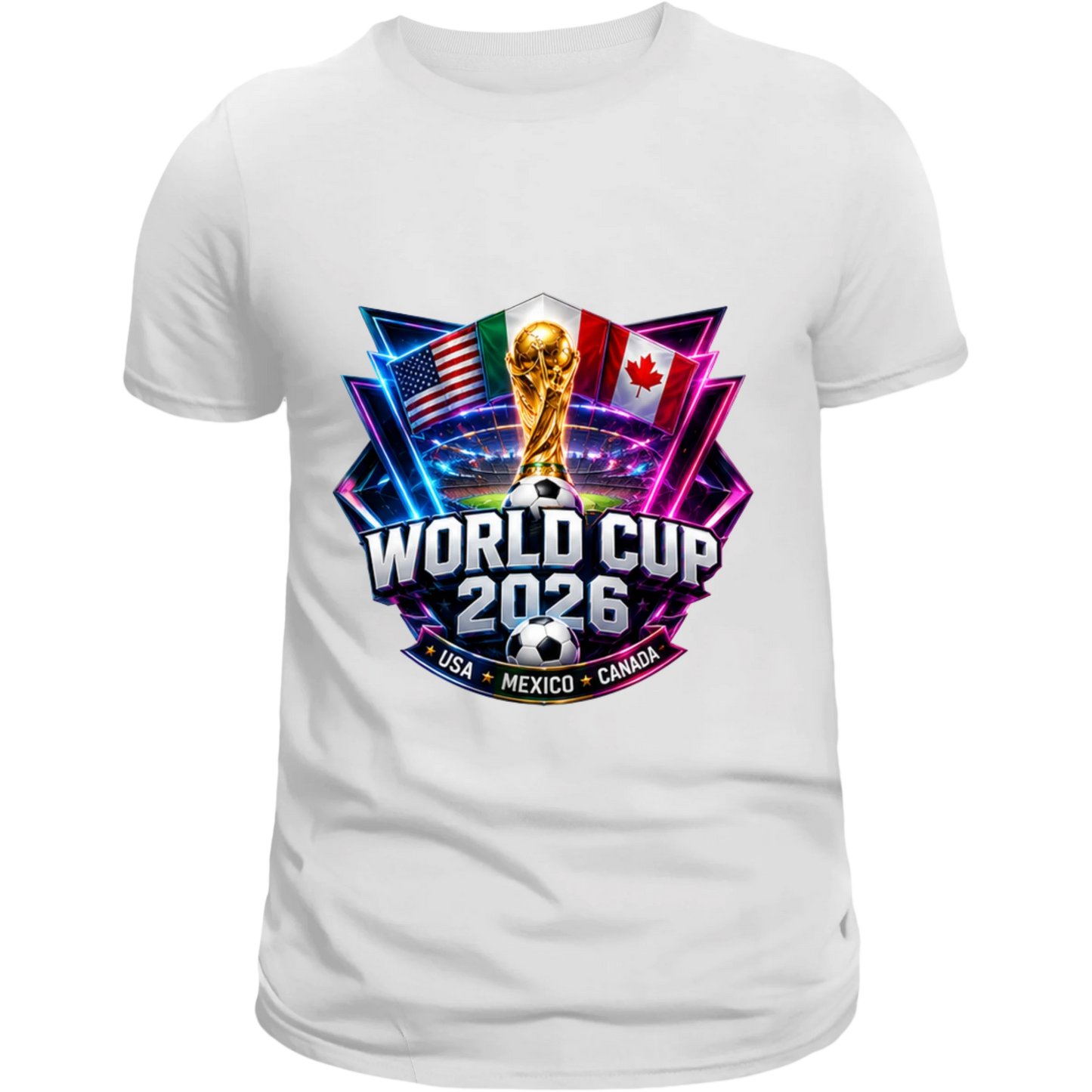 World Cup 2026 Neon Stadium T-Shirt | USA • Mexico • Canada