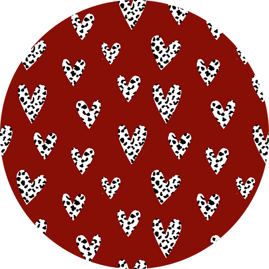 Red Squiggle Heart Coaster
