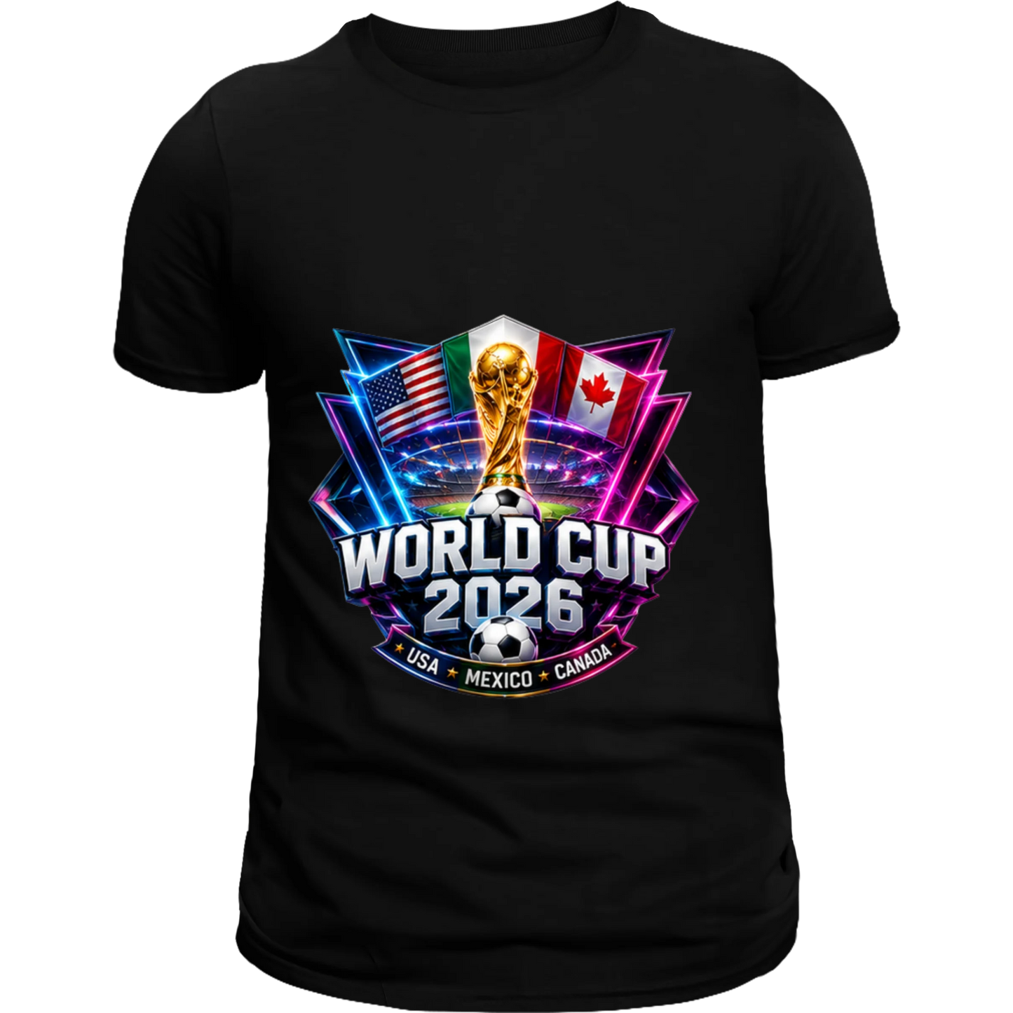 World Cup 2026 Neon Stadium T-Shirt | USA • Mexico • Canada
