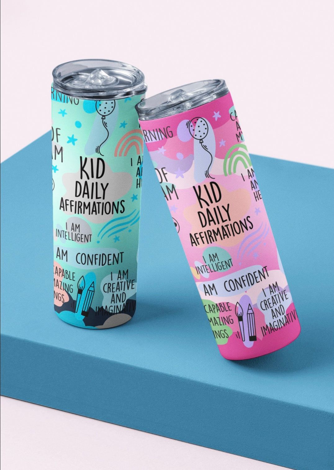 Kids 20oz Blue Affirmation Tumbler