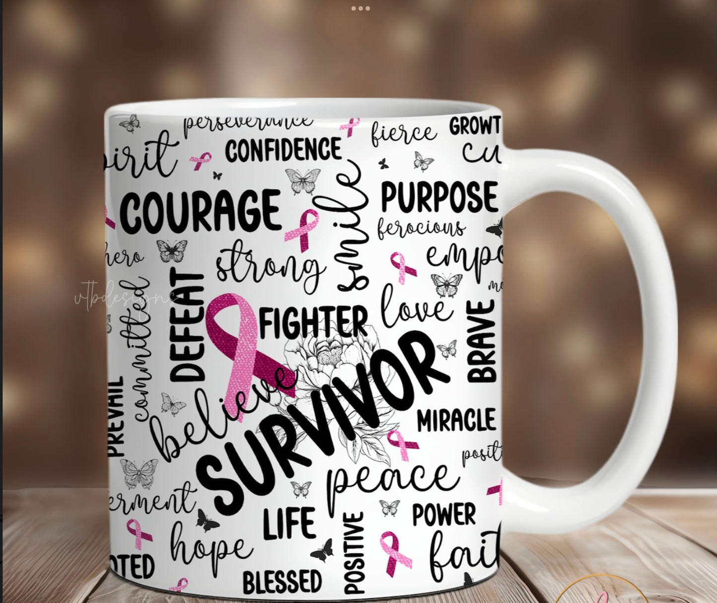 Breast Cancer Warrior Affirmations Mug