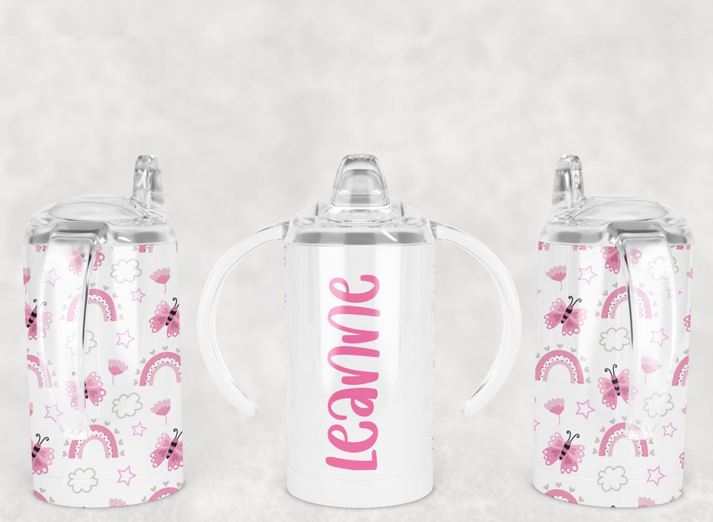 12 oz Rainbow & Floral Sippy Cup