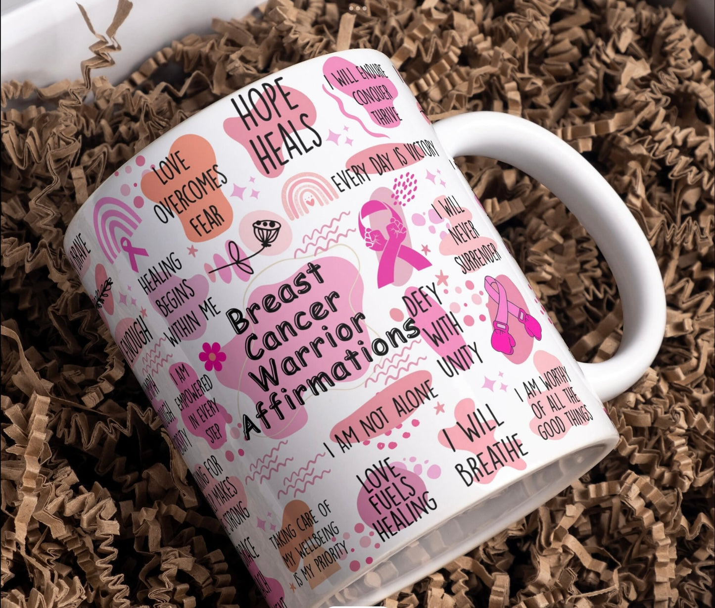 Breast Cancer Warrior Affirmations Mug
