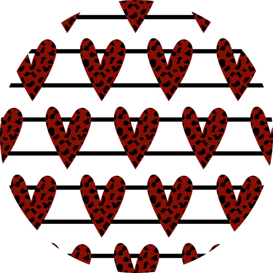 Red Heart with Lines Coaster