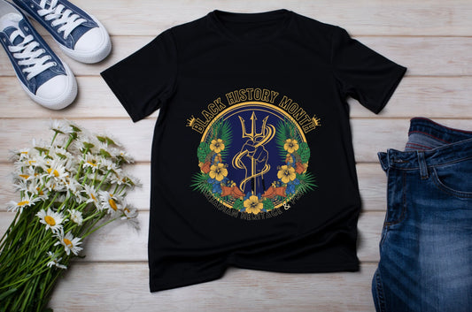 Black History Month Barbadian Heritage T-Shirt - Trident Edition