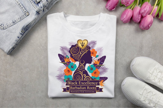 Black Excellence Barbadian Roots T-Shirt - Honoring Our Ancestors