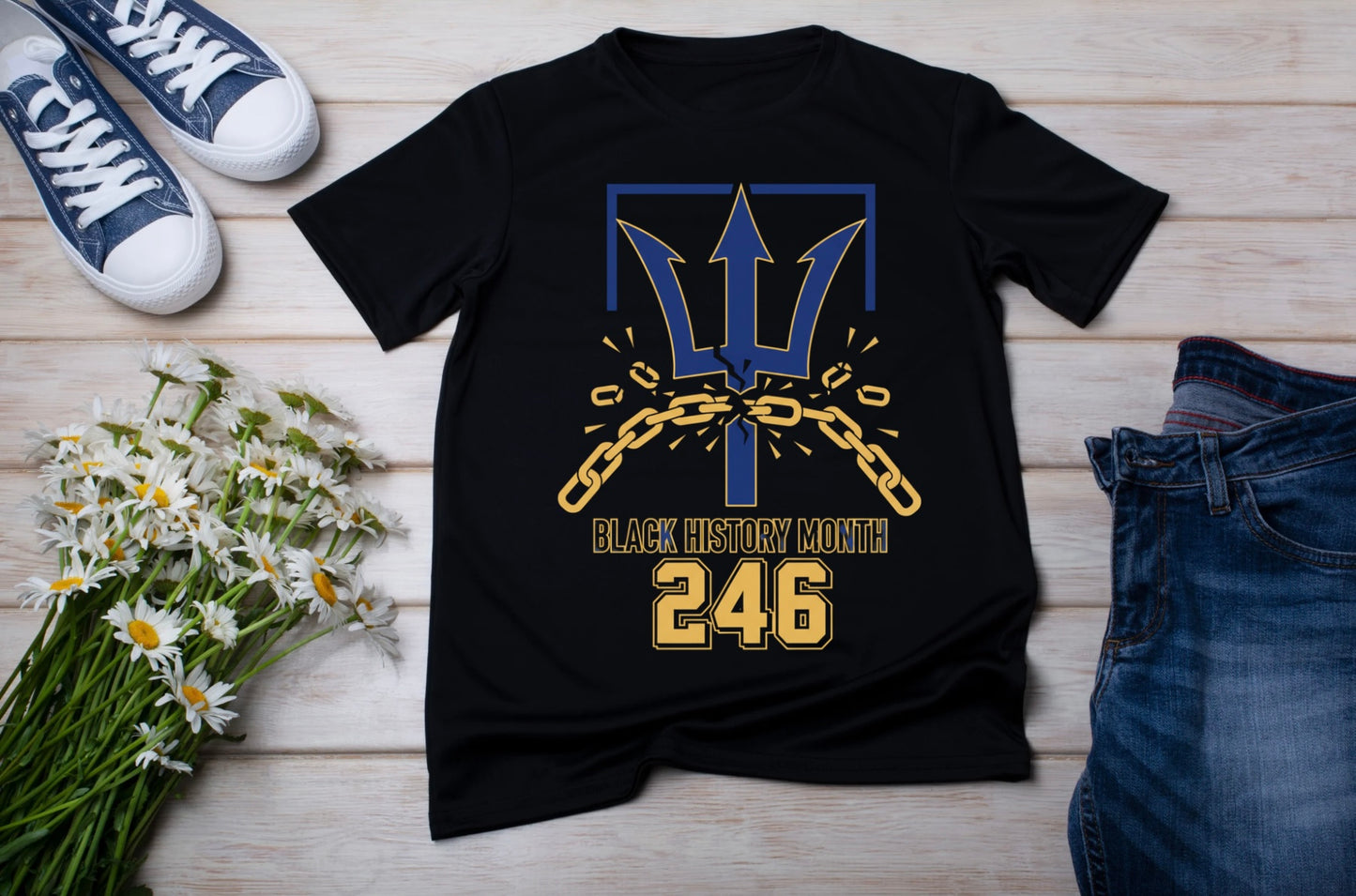 Black History Month 246 Barbados T-Shirt - Breaking Chains- Kids