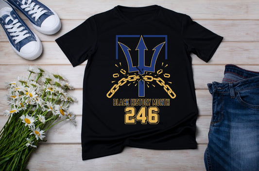 Black History Month 246 Barbados T-Shirt - Breaking Chains- Kids