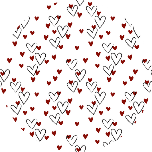 Red Hearts and Heart Outline Coaster