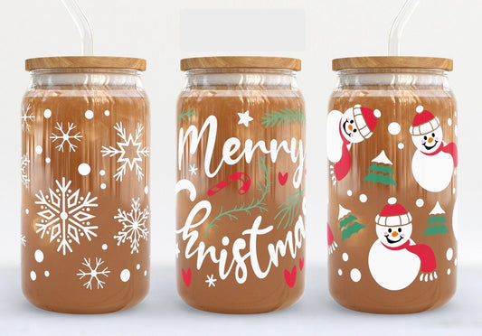 Merry Christmas Libbey Glass Can