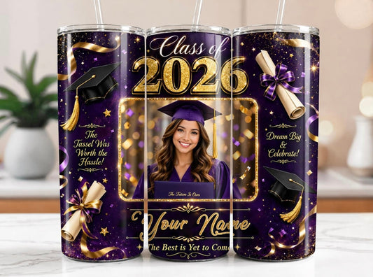 Personalized Class of 2026 Photo 20oz Tumbler
