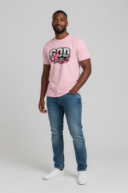 God Is Bigger Than Cancer Breast Cancer Awareness T-Shirt
