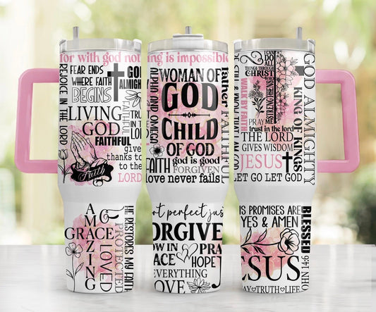 Woman of God 40oz Tumbler with Handle
