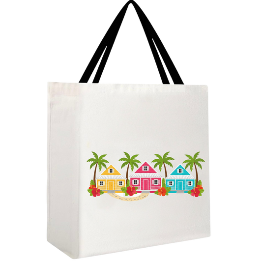 Caribbean Village Chattel Houses Tote Bag